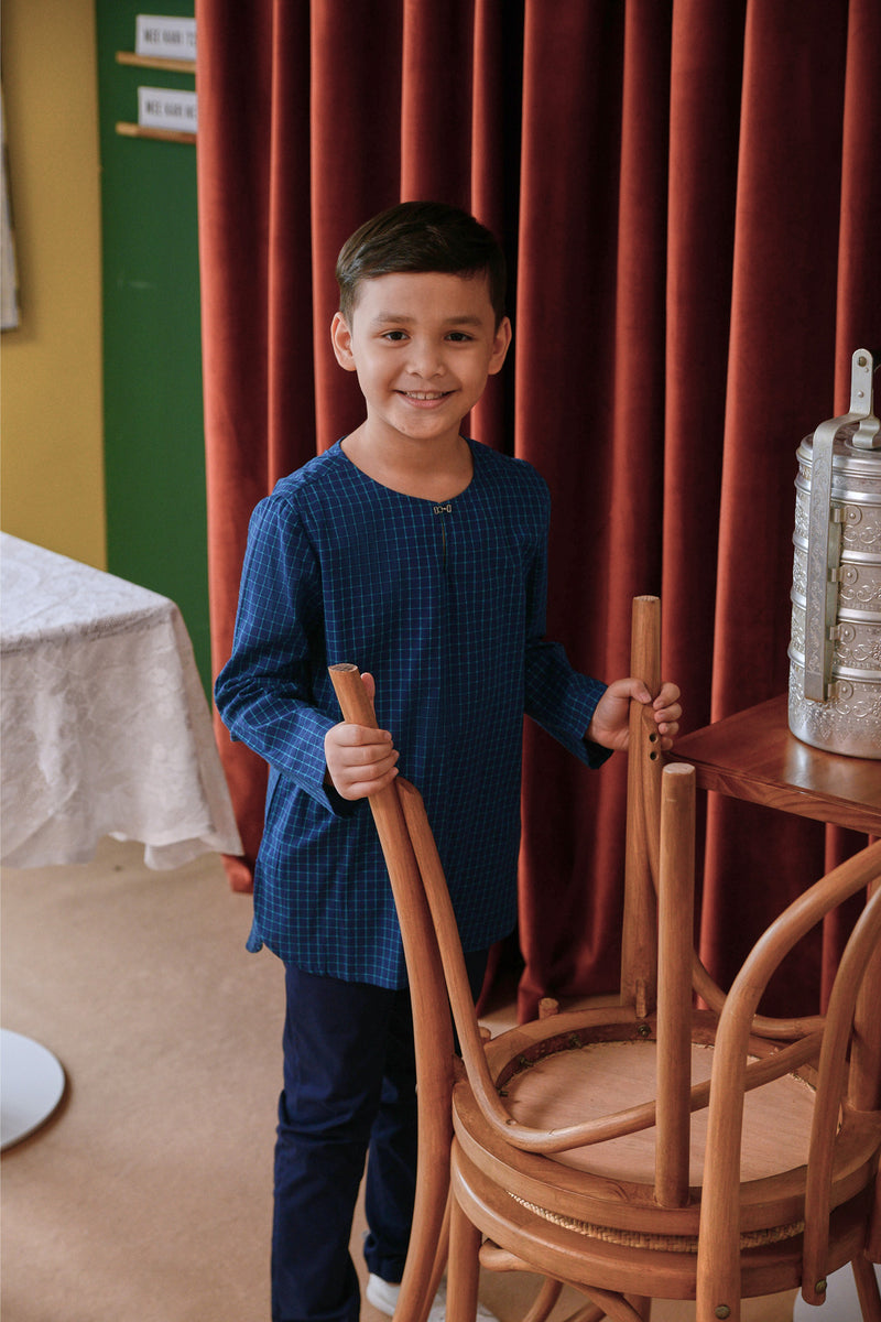 baju kurta budak corak kotak