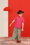 Rose Short Sleeve Cheongsam Blouse match Spring Garden print skirt