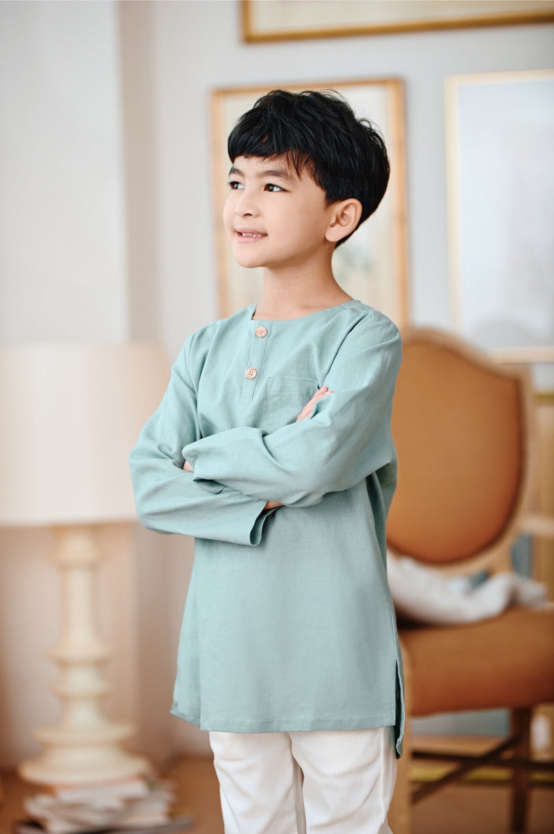 kurta moden hijau fresh budak lelaki 