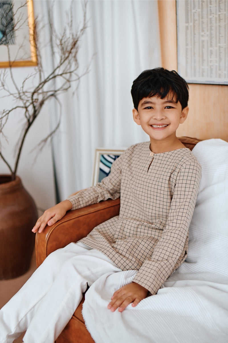 The Narik Kurta - Blue Checked