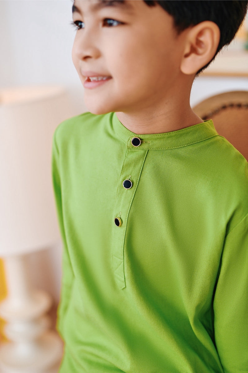 baju melayu set hijau budak 