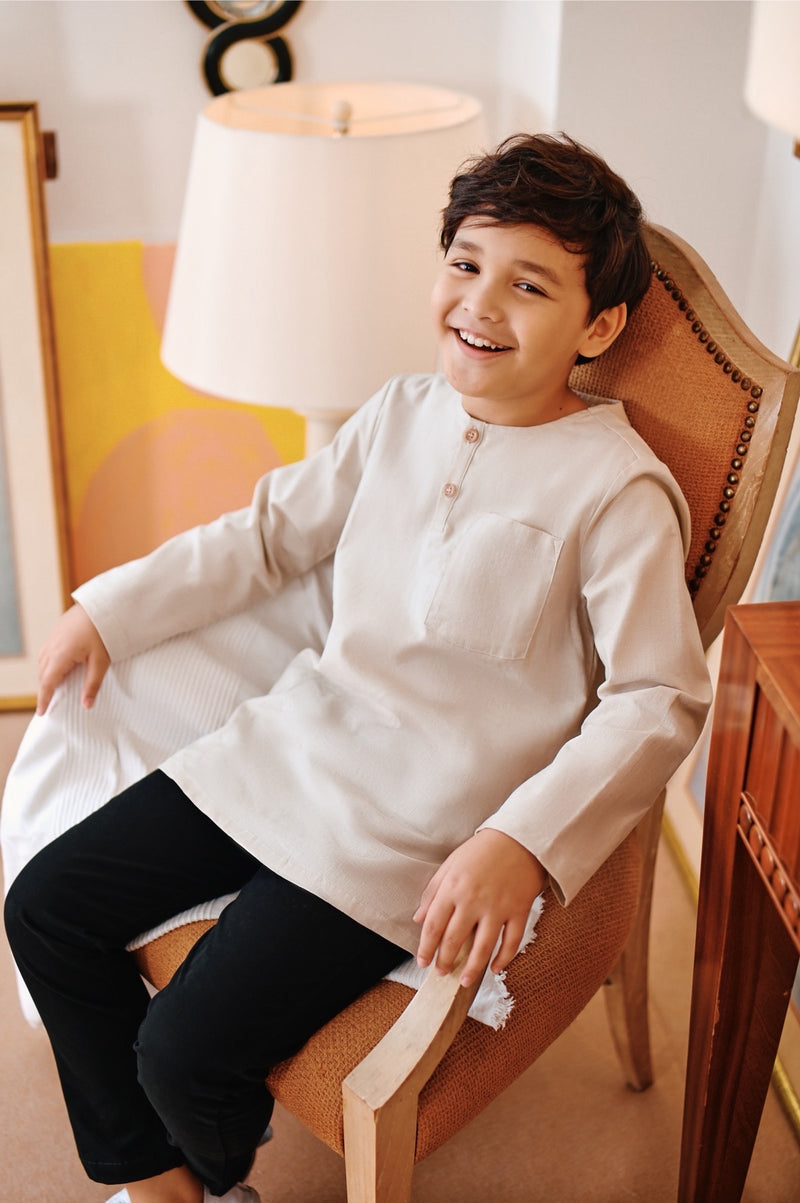 kurta butang champagne budak 