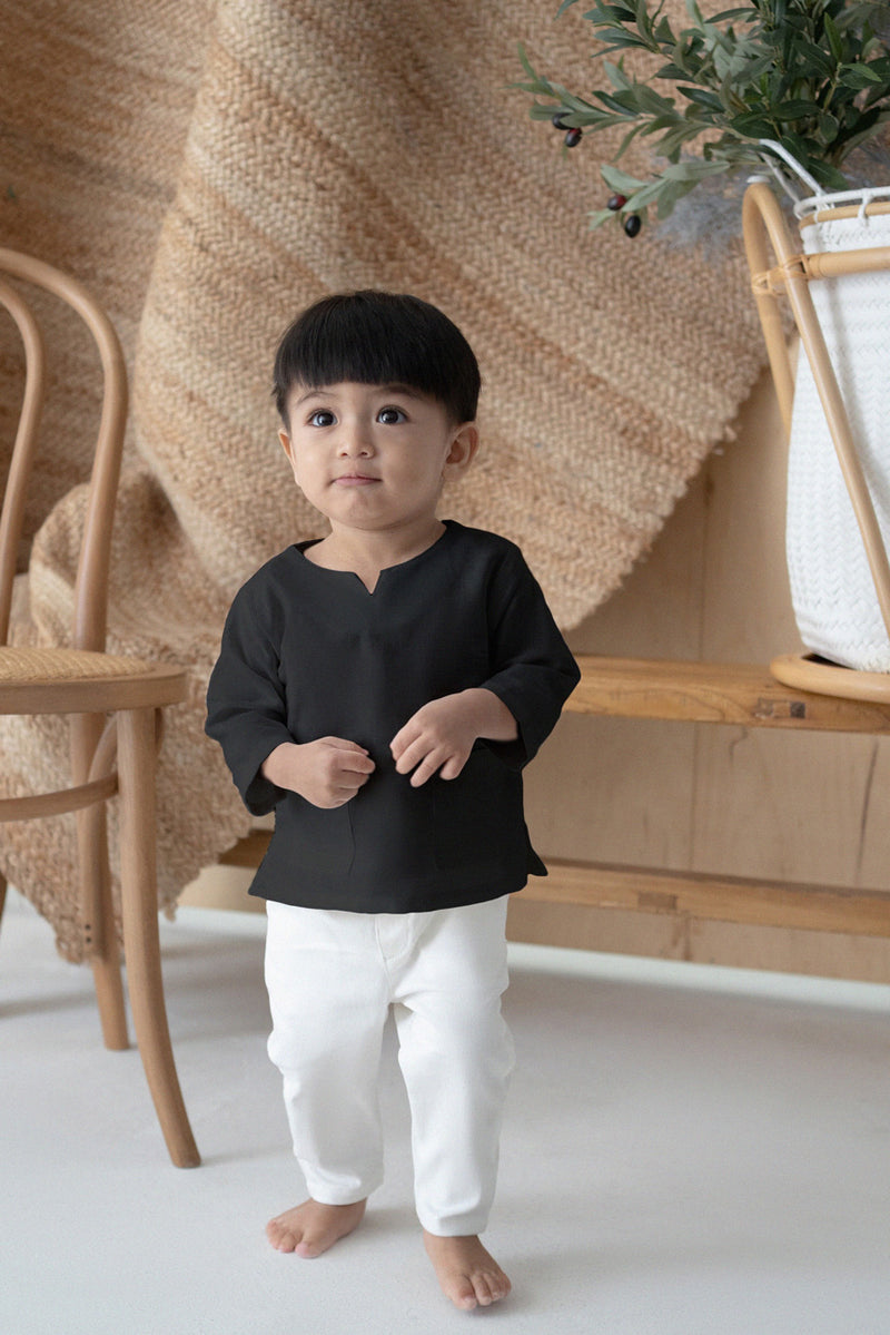 The Kita Menang Babies Kurta - Black