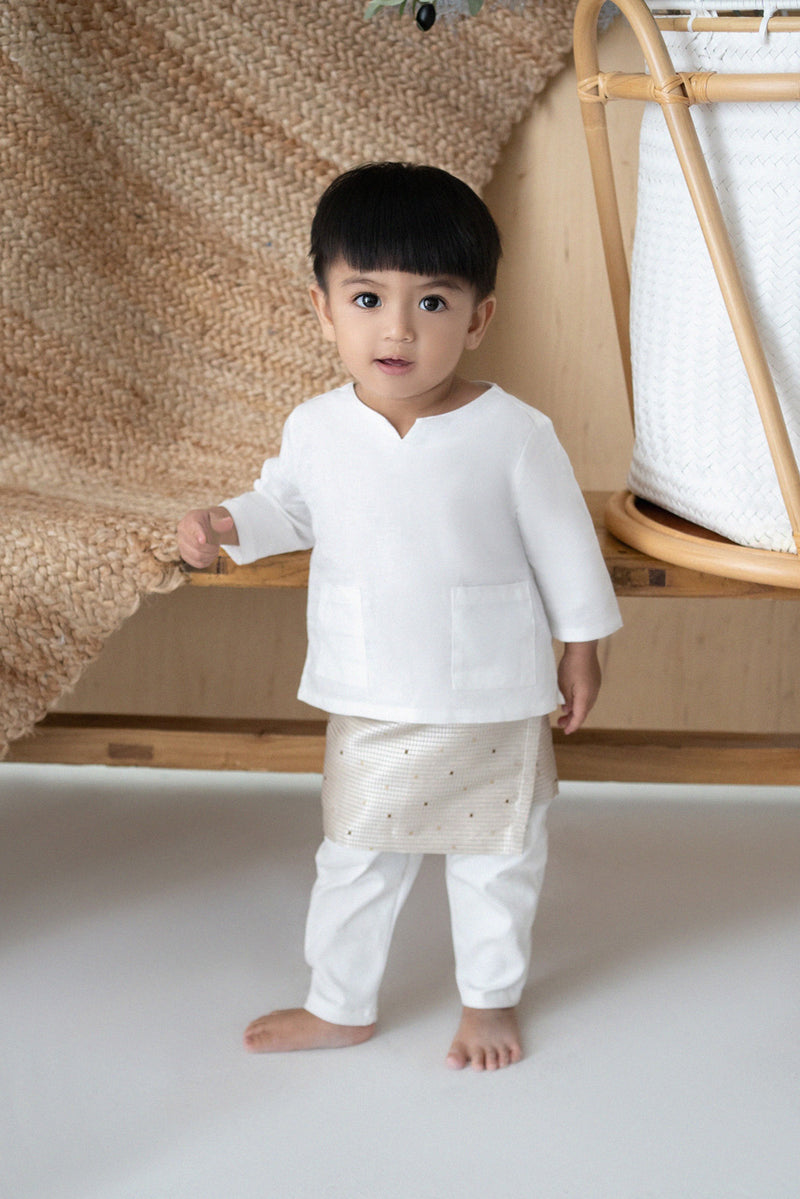 The Kita Menang Babies Kurta - White