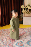 The Tanah Babies Kurung - Olive Stripe