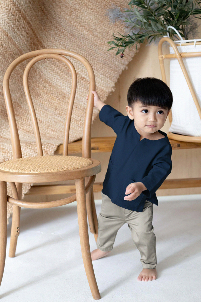 The Rasa Damai Babies Kurta - Navy Blue