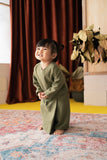 The Tanah Babies Kurung - Olive Stripe