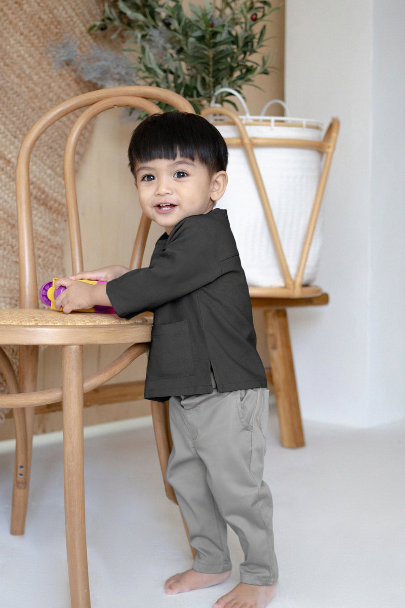 The Rasa Damai Babies Kurta - Steel Grey