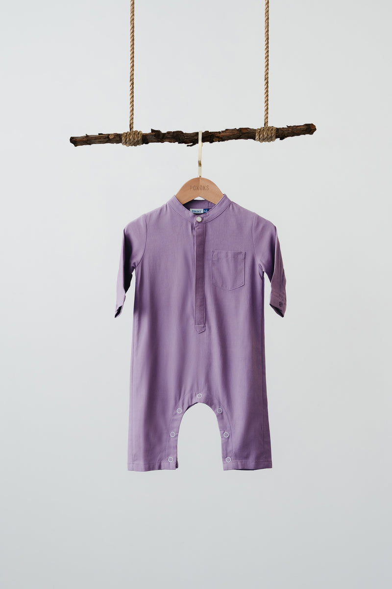 The Tanah Babies Baju Melayu Jumpsuit - Purple