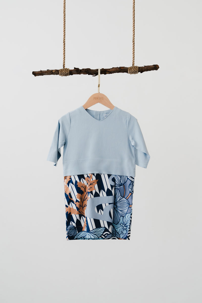The Tanah Babies Kurung - Light Pigeon Blue