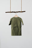 The Tanah Babies Kurung - Olive Stripe