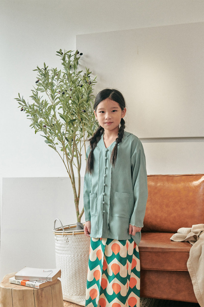 baju kebarung cotton hijau