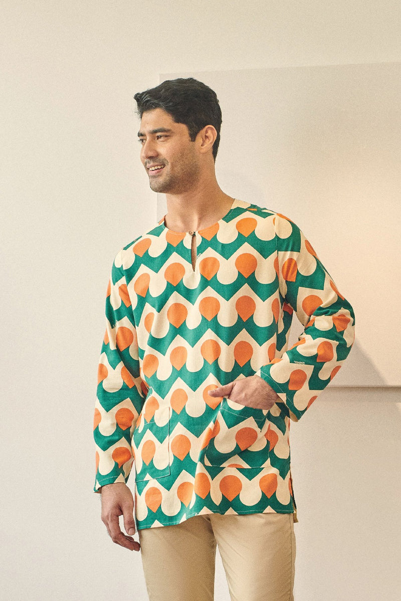 kurta dewasa bercorak cotton