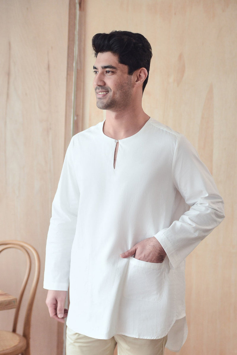 kurta teluk belanga putih