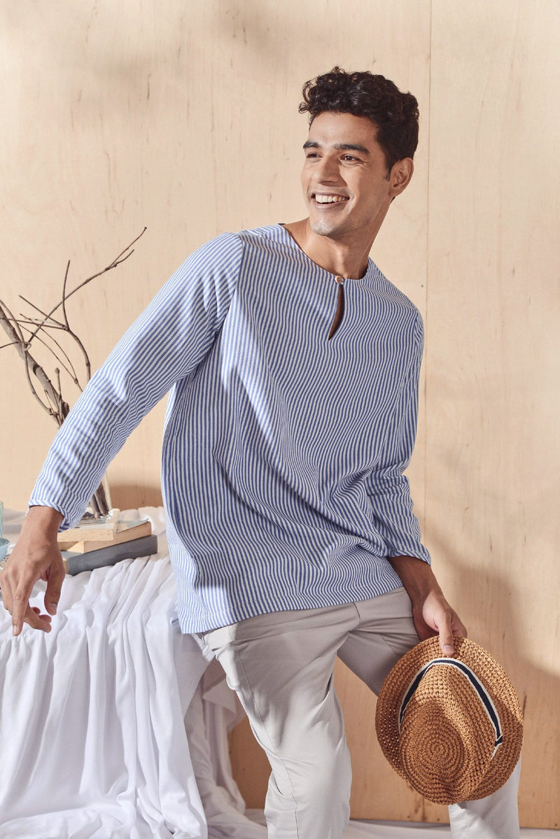 Oxford Stripe Blouse untuk Lelaki