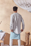 Light Grey Baju Melayu with Samping