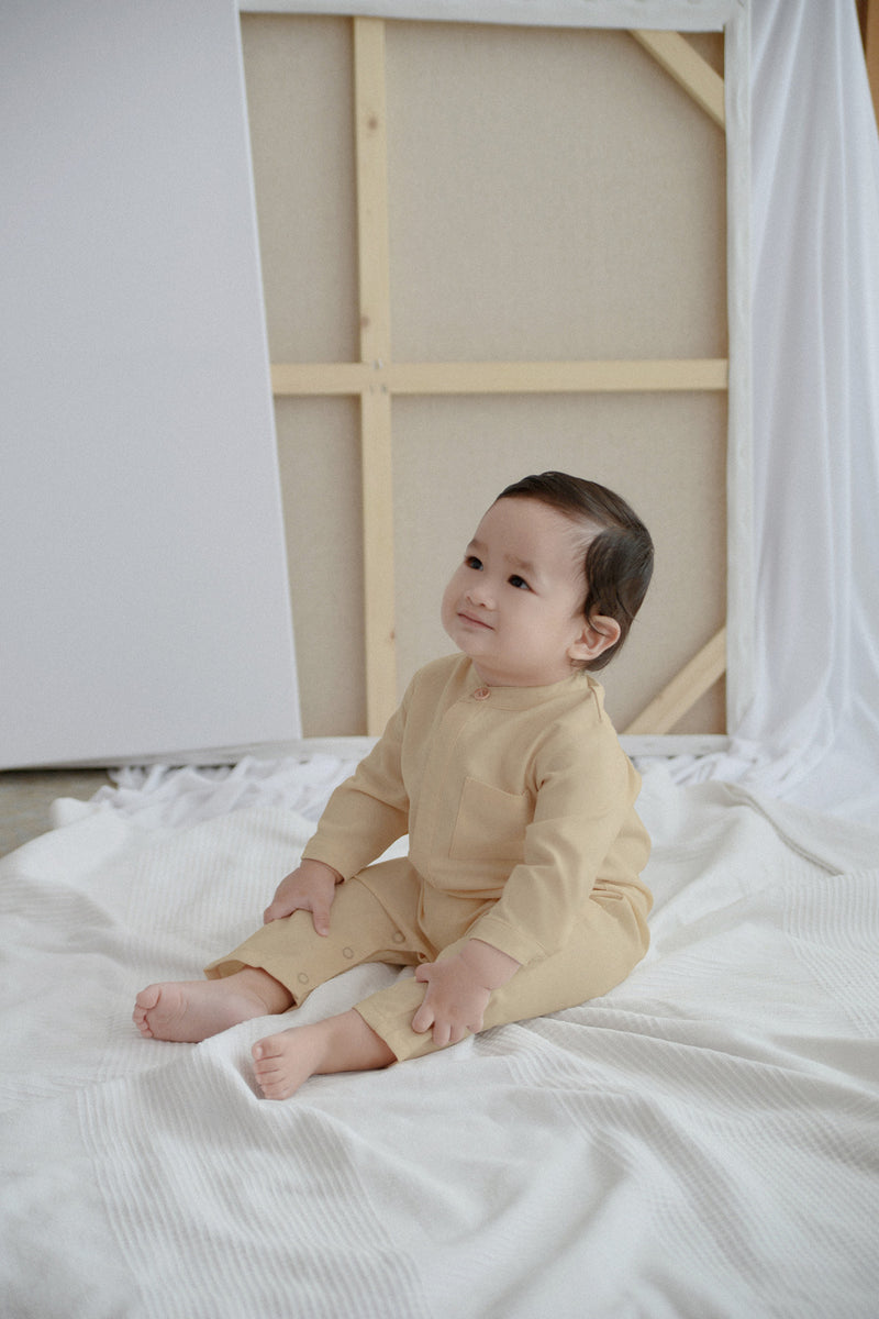 The Seniman Babies Baju Melayu Jumpsuit - Khaki