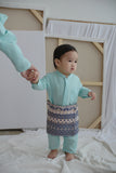 The Seniman Babies Baju Melayu Jumpsuit - Tiffany Blue