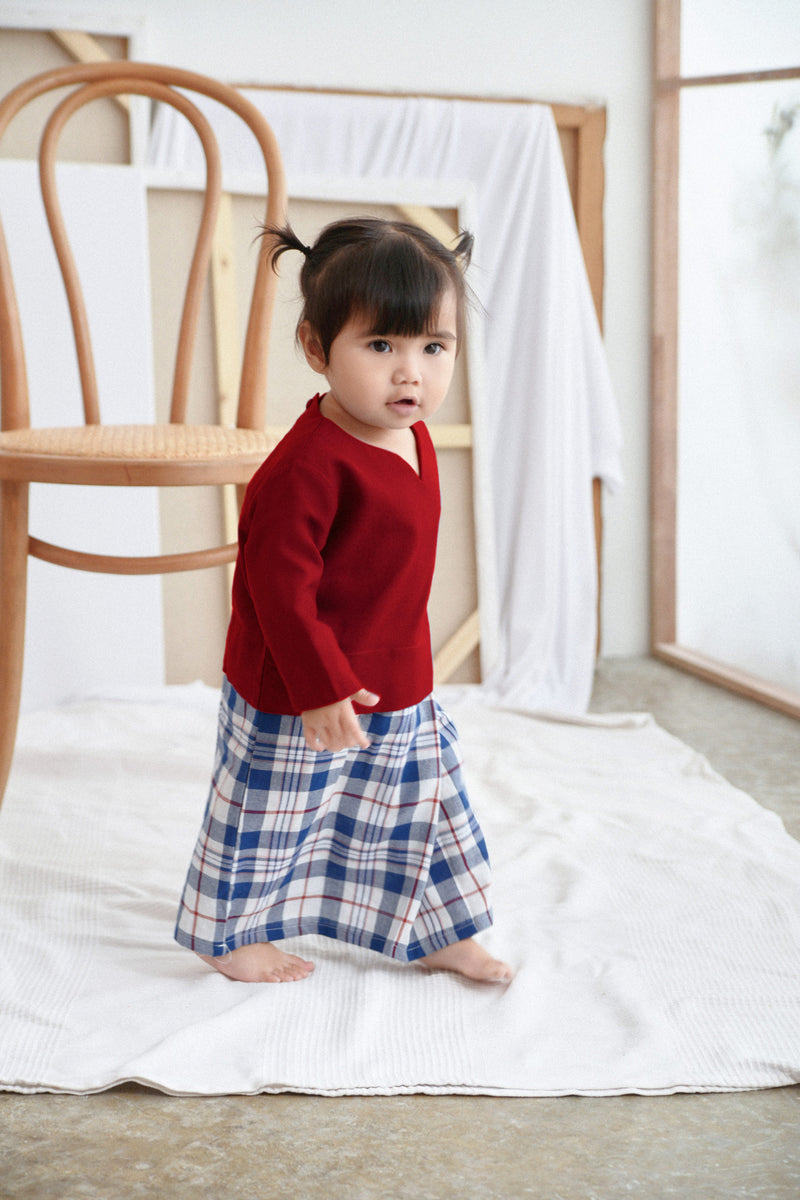 The Seniman Babies Kurung - Maroon