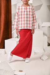 The Kita Menang Folded Skirt - Crimson Red