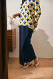 The Rasa Damai Women Folded Skirt - Navy Blue