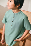 The Rasa Damai Nehru Shirt - Vegan Green