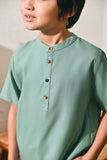 The Rasa Damai Nehru Shirt - Vegan Green