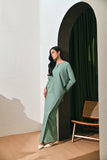 The Rasa Damai Women Folded Skirt - Vegan Green