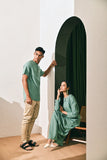The Rasa Damai Men Nehru Shirt - Vegan Green