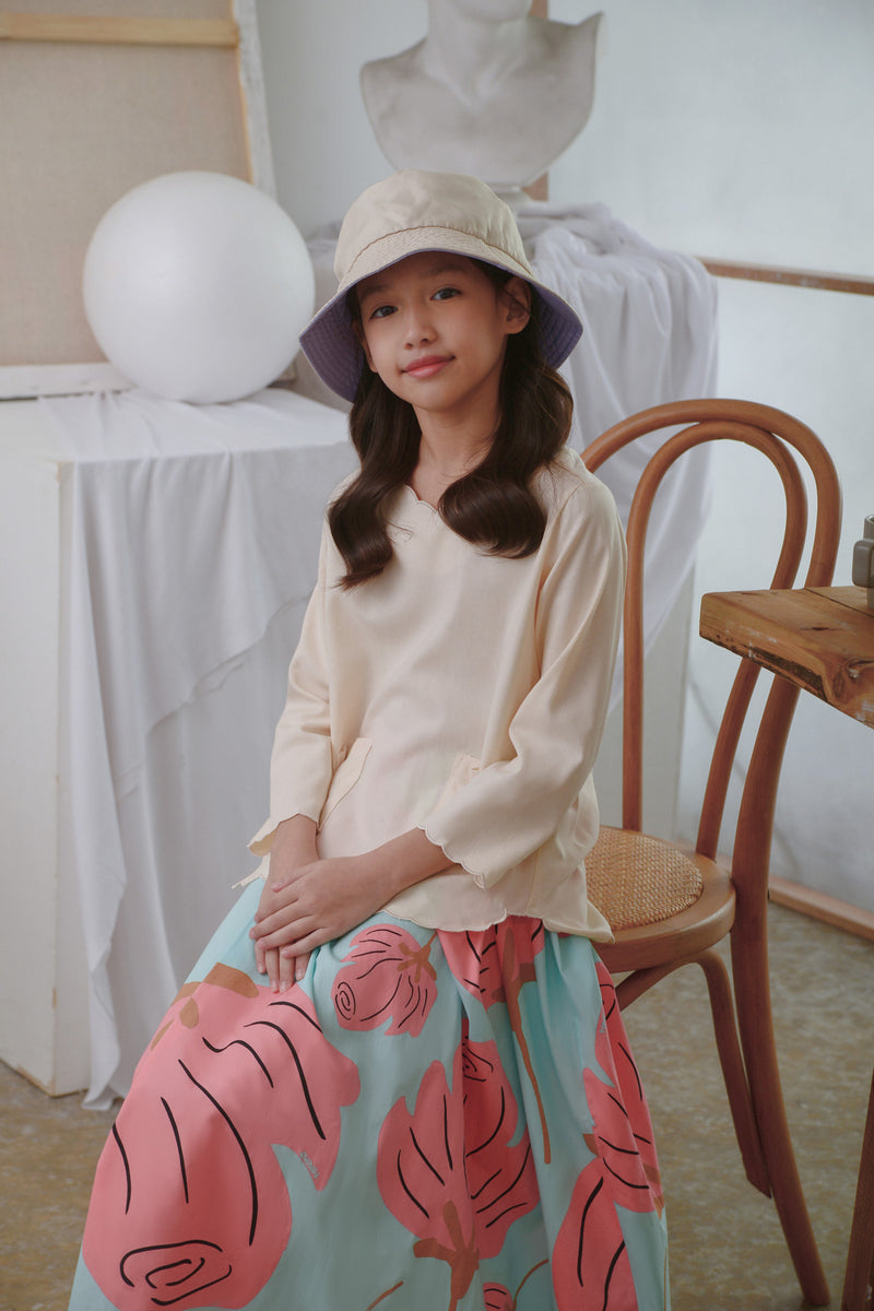 baju kurung sulam cream budak 