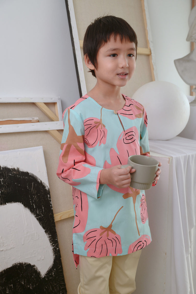 kurta bercorak bunga budak 