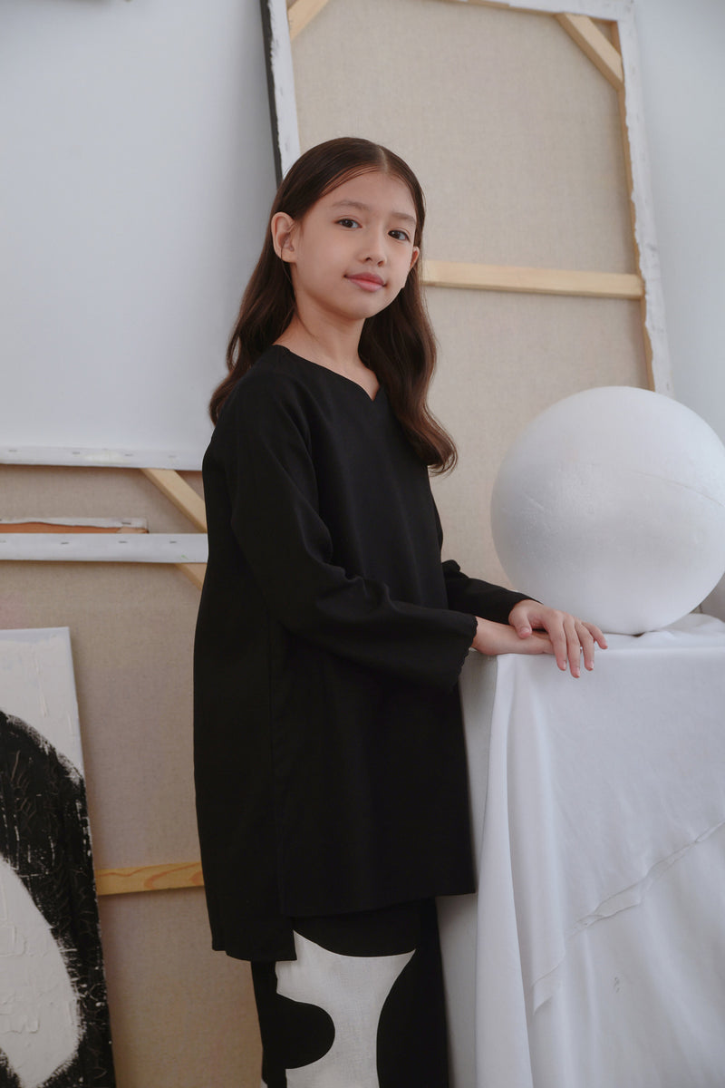 kurung moden hitam budak 