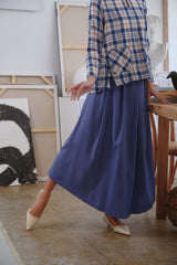 The Seniman Women Pleats Umbrella Skirt - Steel Blue