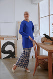 The Seniman Women Sulam Kurung Blouse - Classic Blue
