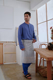 The Seniman Men Baju Melayu Top - Steel Blue