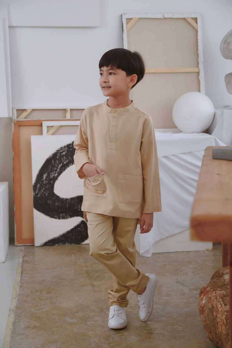 baju melayu set khaki budak 