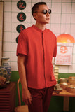 The Good Times Men Oriental Shirt - Mandarin Red