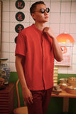 The Good Times Men Oriental Shirt - Mandarin Red