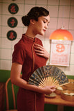 The Good Times Women Cheongsam Dress - Rust Stripe