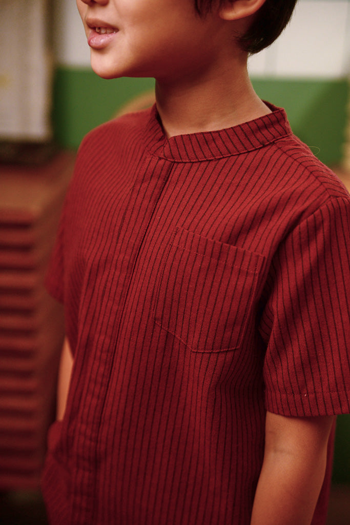 The Good Times Oriental Shirt - Rust Stripe