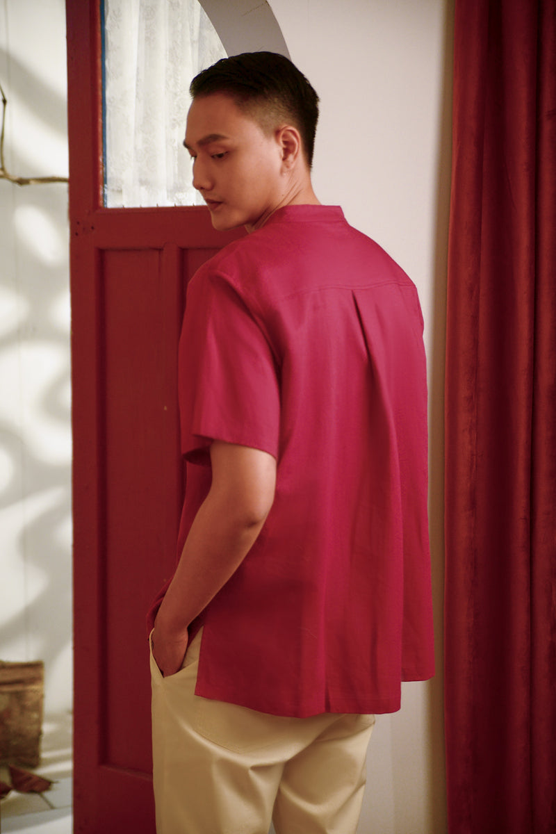 The Good Times Men Oriental Shirt - Fuchsia