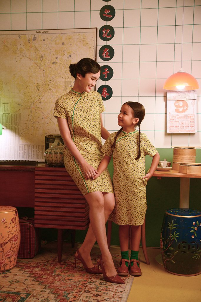 The Good Times Women Cheongsam Dress - Mustard Floral