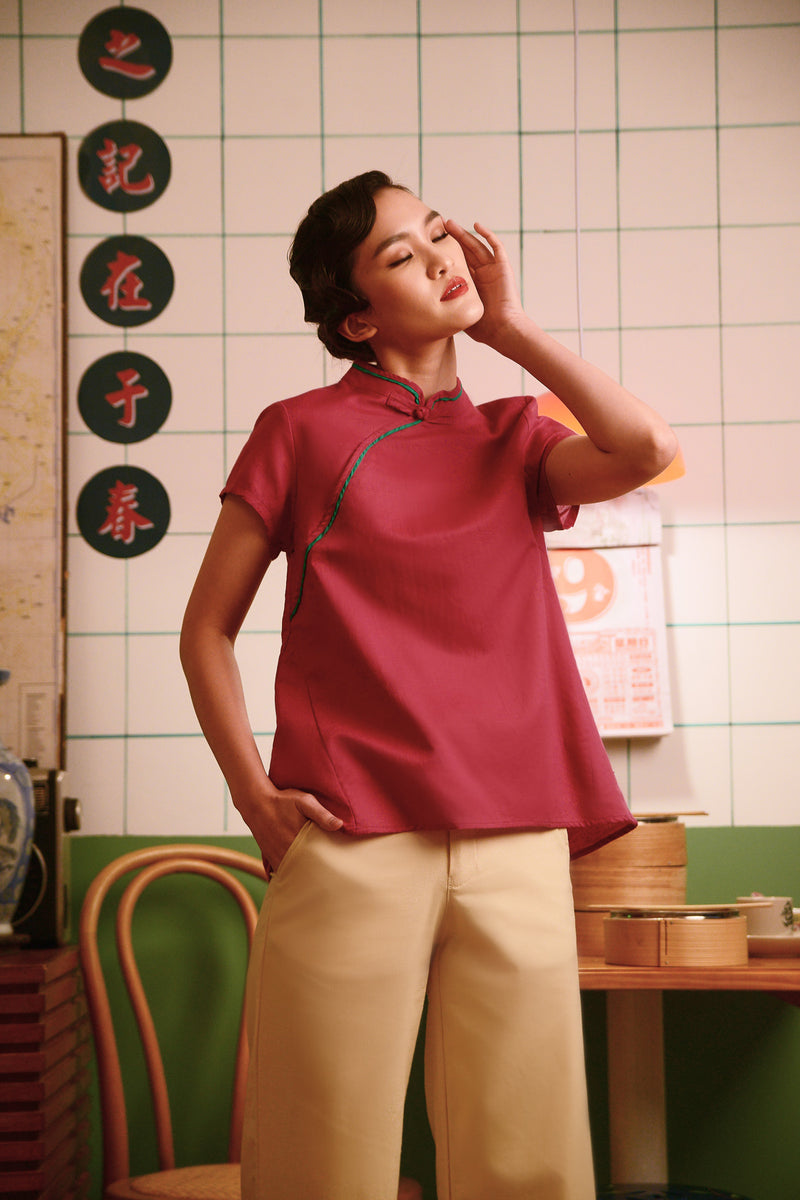 The Good Times Women Cheongsam Top - Fuchsia