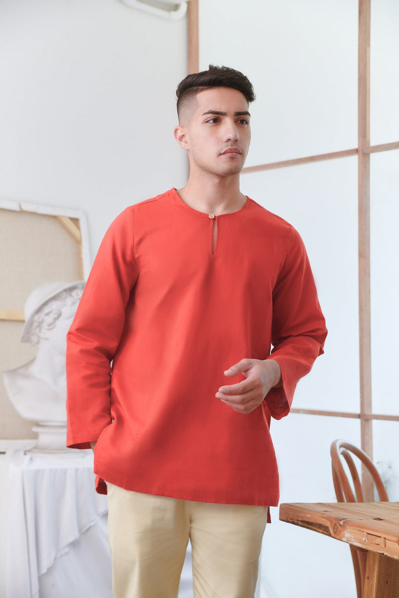 The Seniman Men Kurta - Rosewood