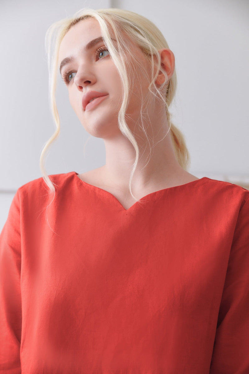 The Seniman Women Sulam Kurung Blouse - Rosewood