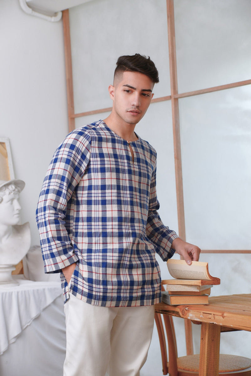 The Seniman Men Kurta - Fusion Checked