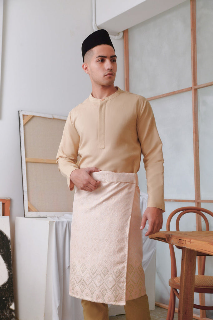 The Seniman Men Baju Melayu Top - Khaki