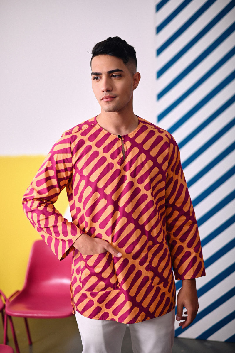 kurta cotton bercorak dewasa 