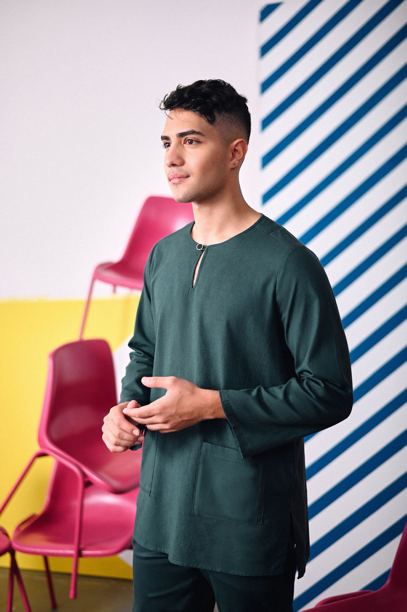 The Dulu Kita Men Kurta - Emerald Green