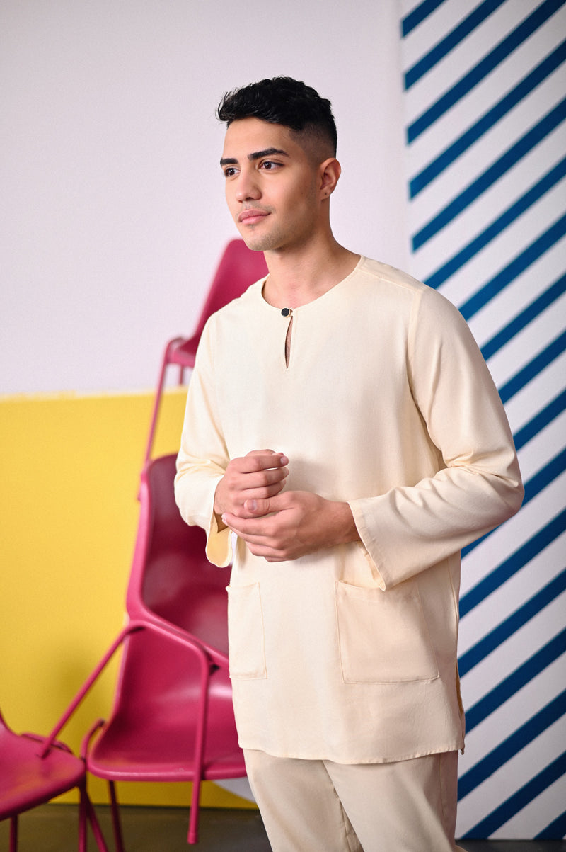 The Dulu Kita Men Kurta - Cream
